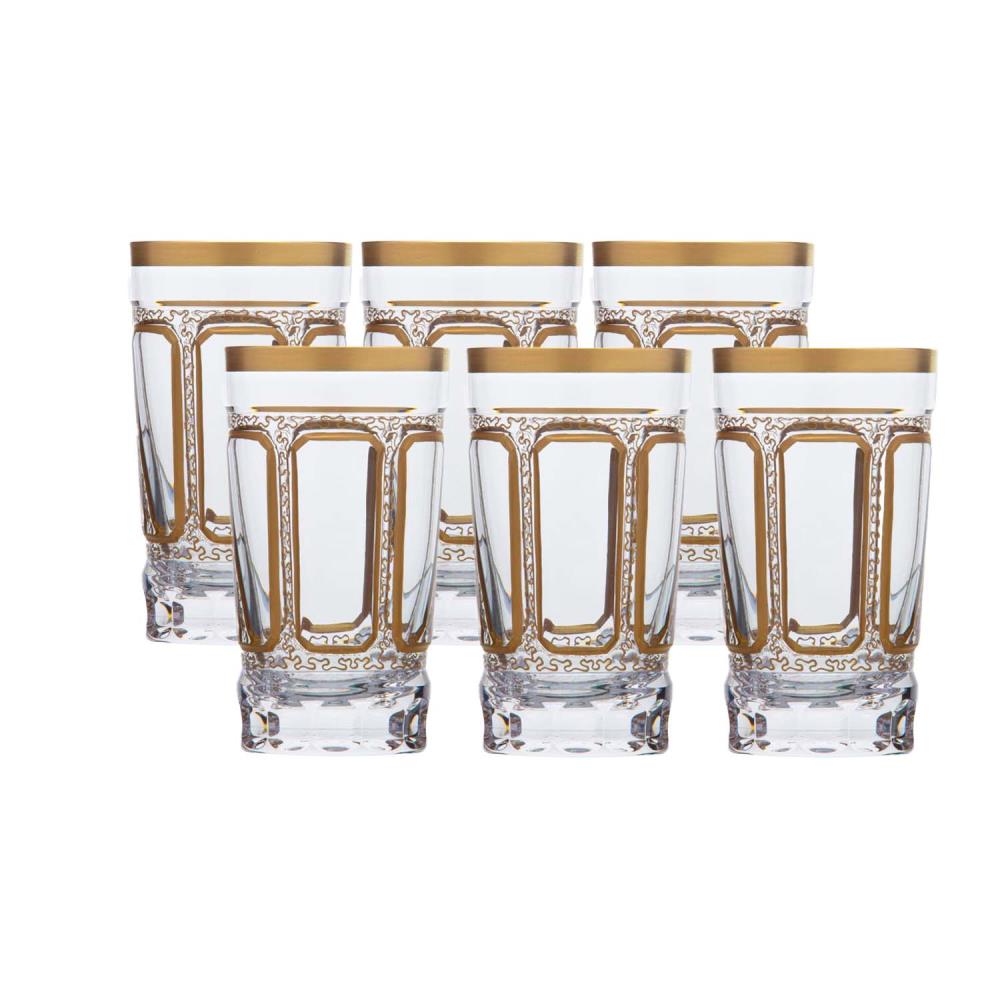 6er-Set Wasserglas Kristall Antike clear (13,5 cm)