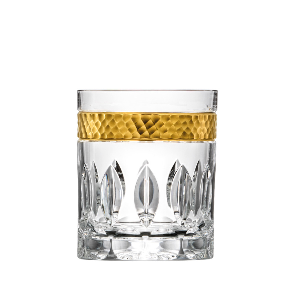 Whiskyglas Kristall Bloom Gold klar (10 cm)