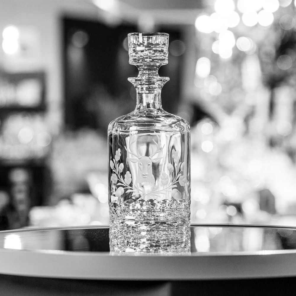 Whiskykaraffe Kristall Hirschkopf klar (25 cm)