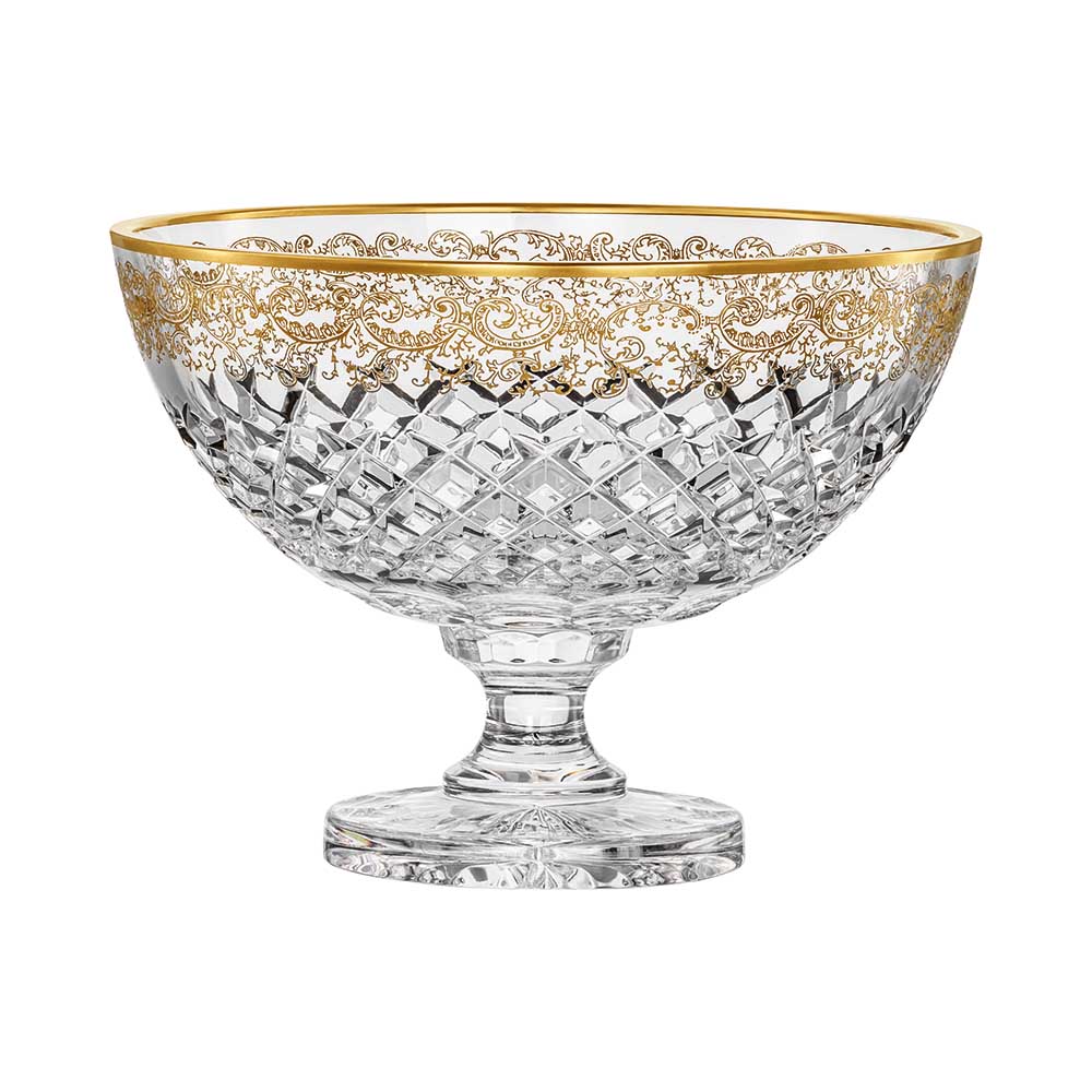 Kristallschale Arabeske Gold klar (26 cm)