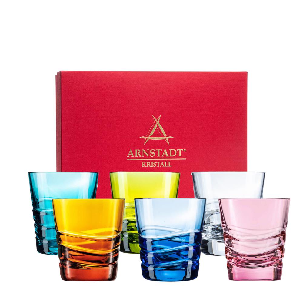 Trinkglas Set Kristall Wave Bunt (9,5 cm)