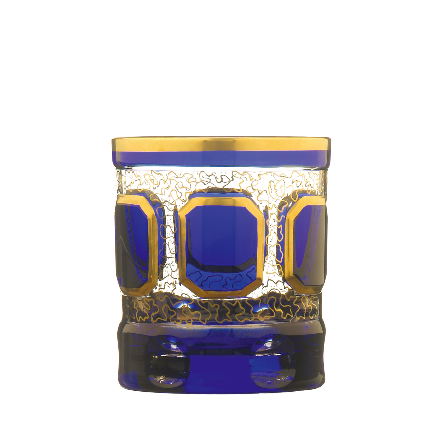 Whiskyglas Kristall Antike kobalt (9 cm)