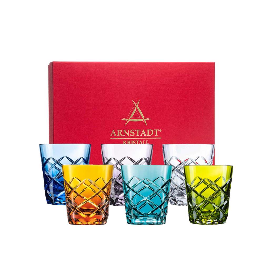 Trinkglas Set Kristall Sunline Bunt (8,5 cm)