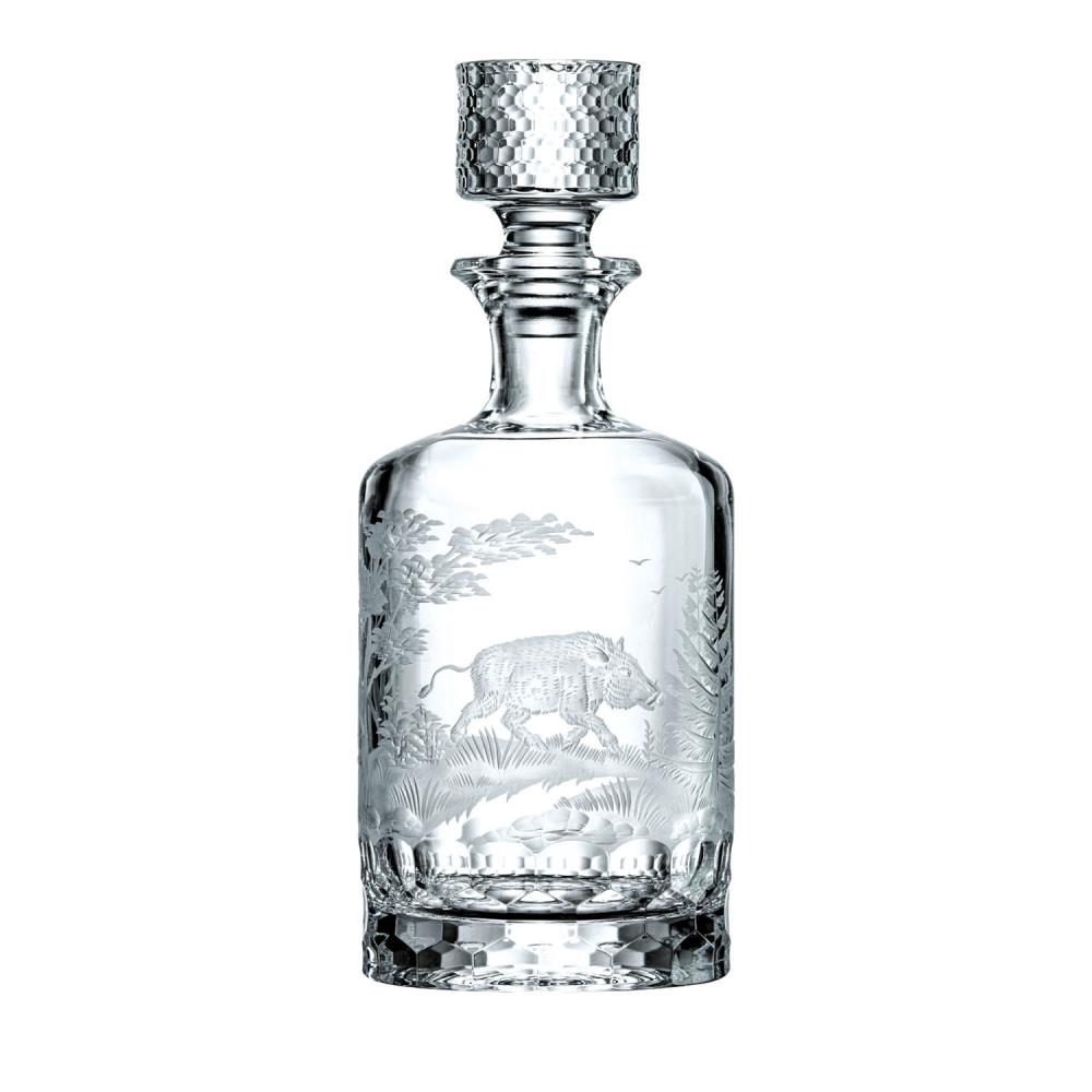 Whiskykaraffe Kristall Jagd Wildschwein klar (25 cm)