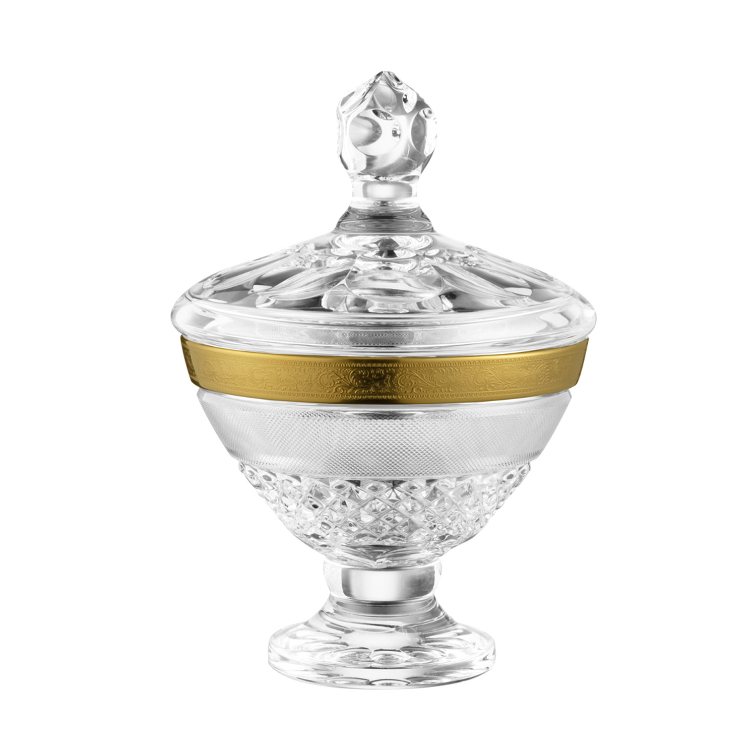 Dose Kristall Rococo clear (17 cm)