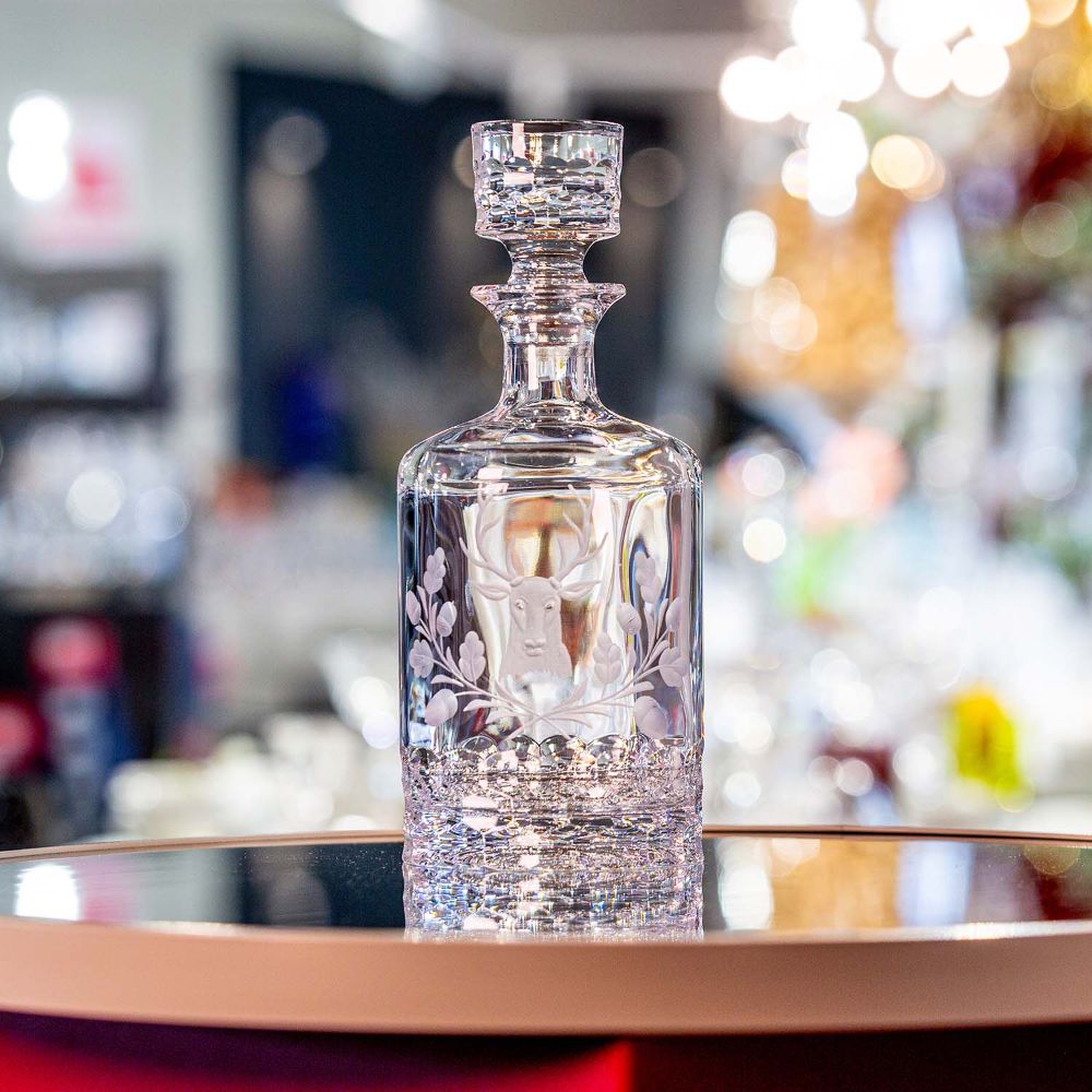Whiskykaraffe Kristall Hirschkopf klar (25 cm)
