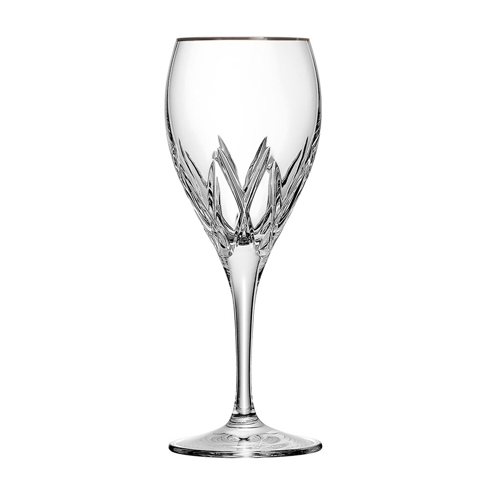 Rotweinglas Kristall London Platin + individuelle Gravur