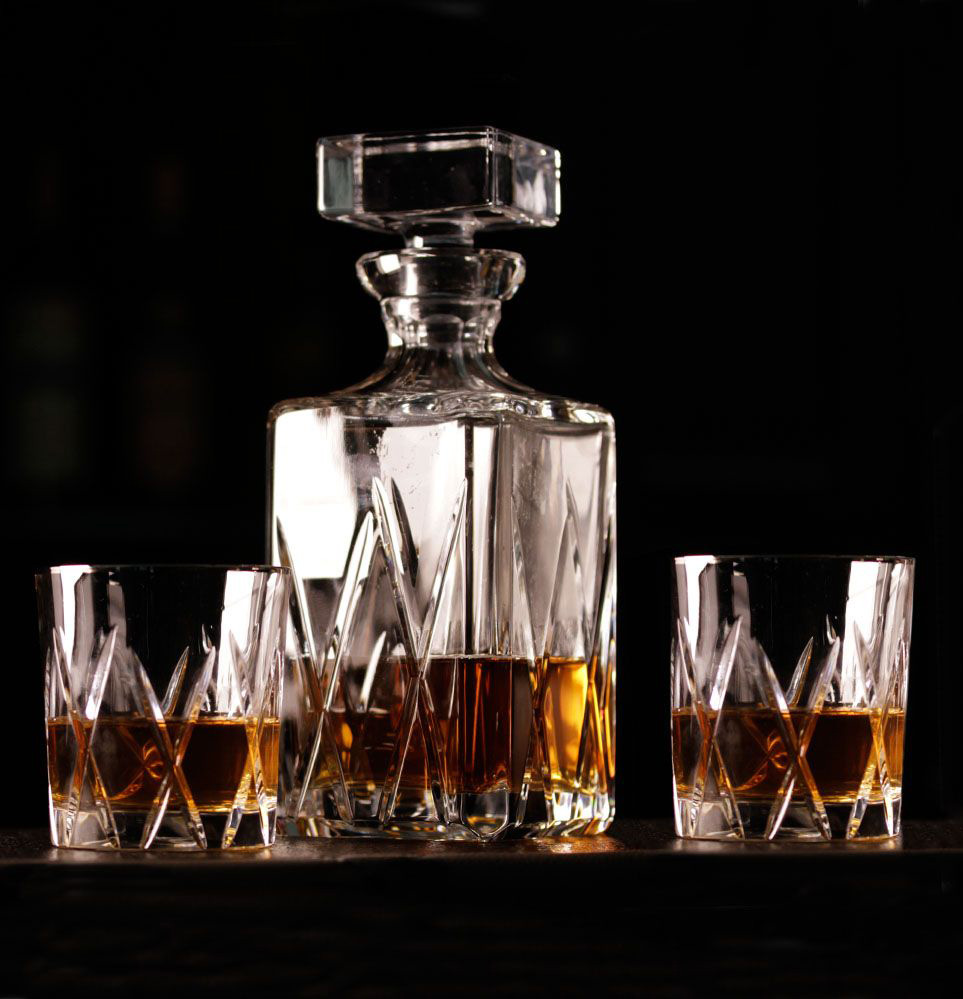 London Premium Set Whiskykaraffe + 2 Whiskygläser