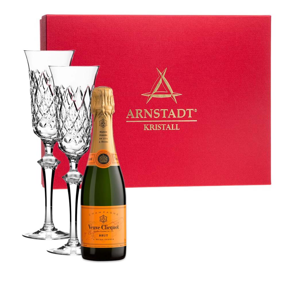 2er Sektglas-Set Venedig + CHAMPAGNE VEUVE CLICQUOT BRUT