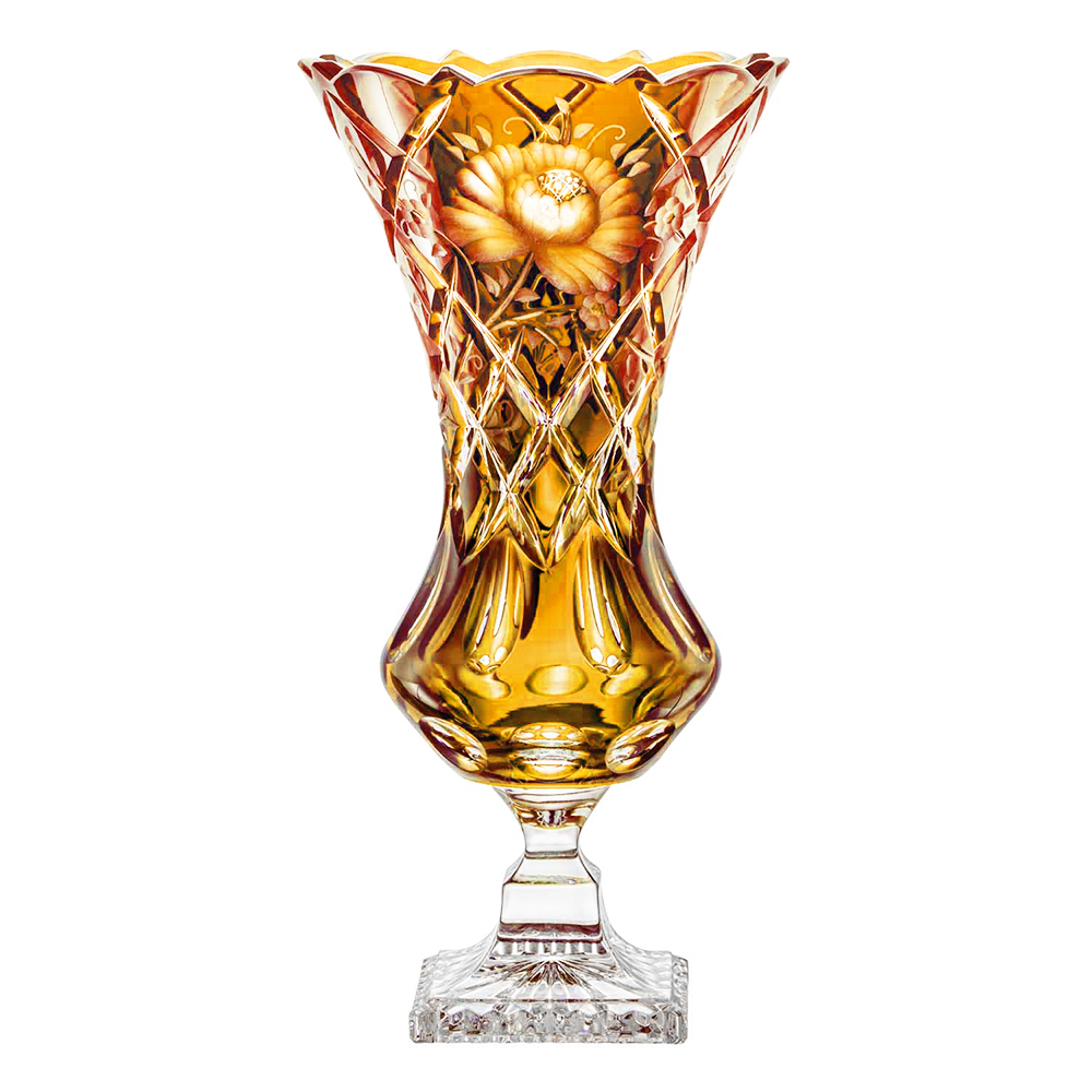 Vase Kristall Sunrose amber (34 cm)
