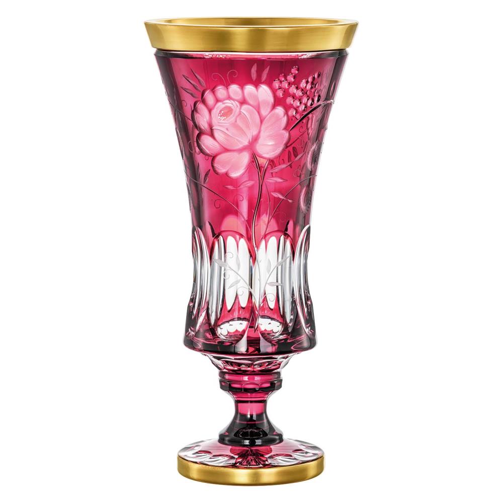 Vase Kristall Primerose Gold rubin (43 cm)