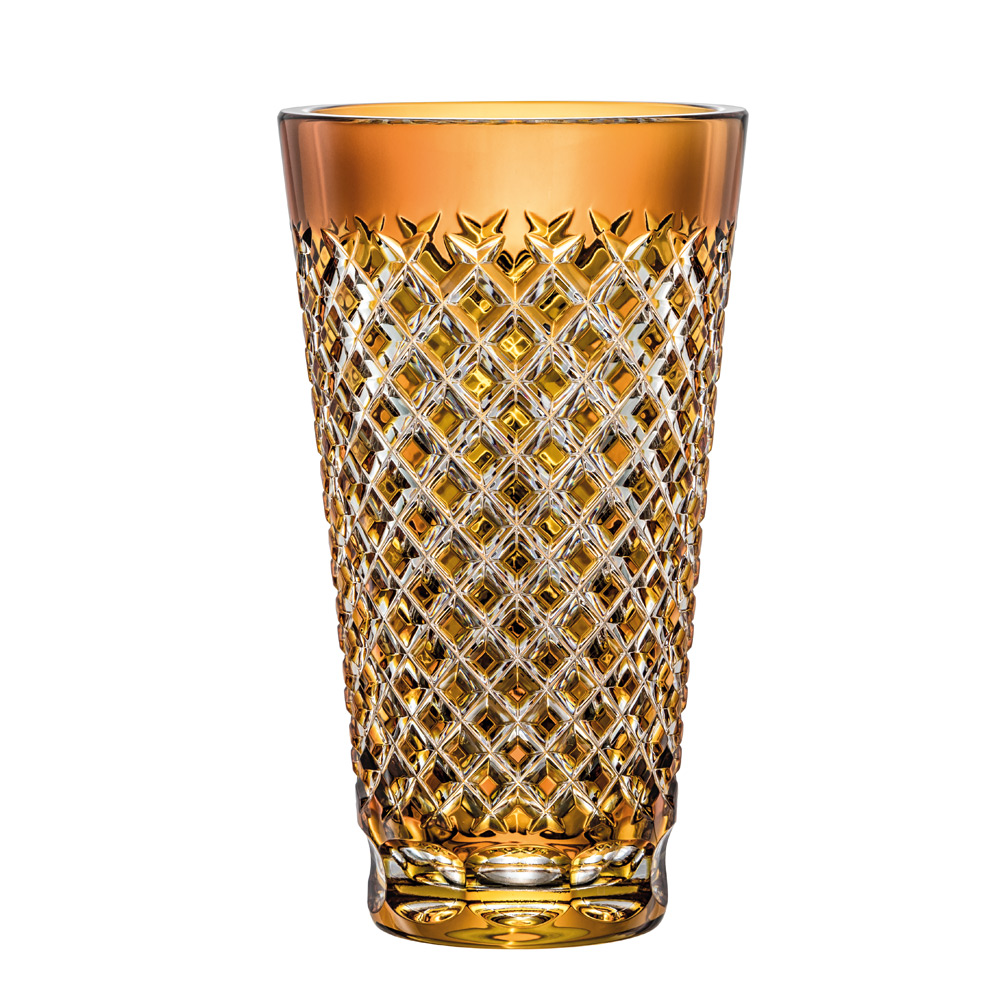 Vase Kristall Karo amber (23 cm)