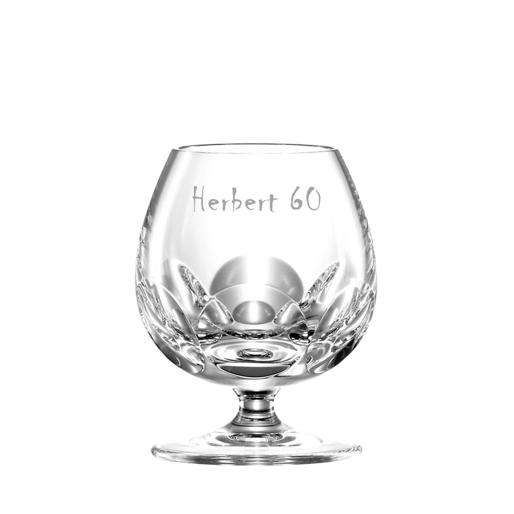 Cognacglas Kristallglas Palais + Individuelle Gravur