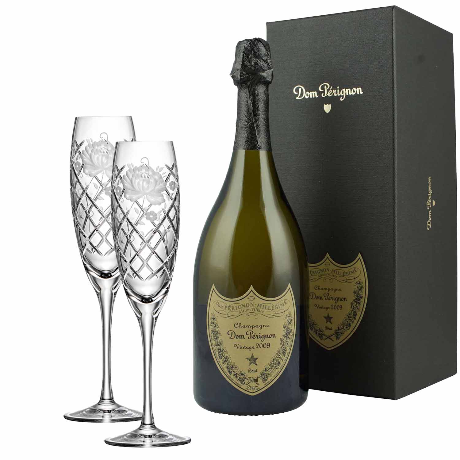 2er Sektglas-Set Sunrose + Dom Perignon Vintage